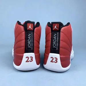 Brand New Sealed Unisex Red White Cow Leather Mid Top Retro Basketball Sneakers, Number 23 Heel Logo Flat Red Laces White Rubber Outsole Breathable Mesh Casual Street Sports Shoes With Original Shoe Box