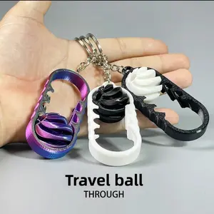 Christmas Gift,3D Printed Stress Relief Fidget Spinner Toy, Dual Color Spiral Keychain Pendant, Fun Decoration Wallet Charm, Stylish Keychain, Christmas Gift