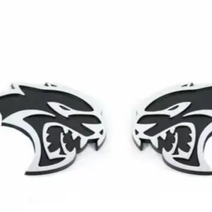 3D Metal Alloy Front Grille Emblem Badge HellCat Grille silver black