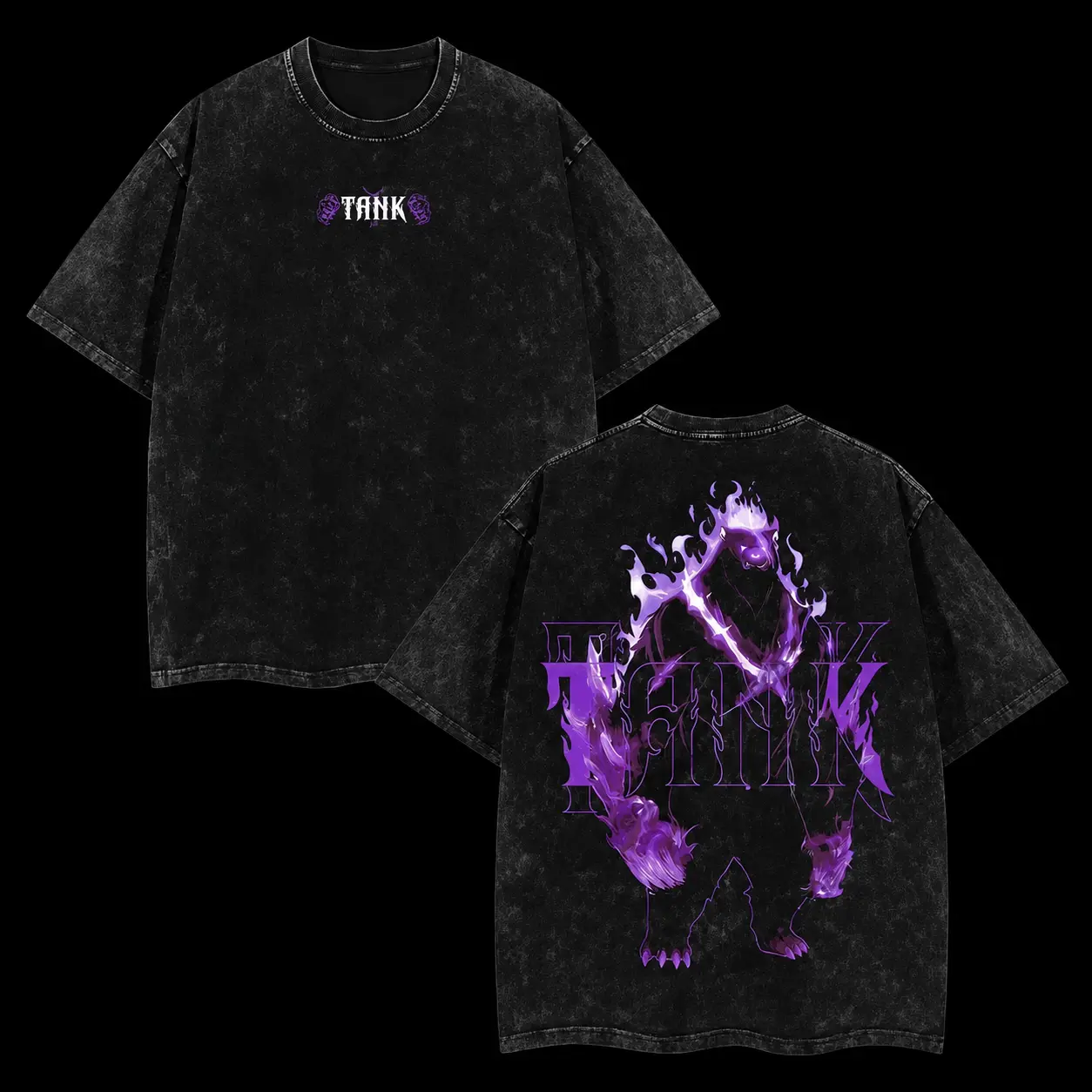 [COLLECTION] Limited Edition IGRIS, IRON, TANK, BERU T-Shirt - Shadow Soldiers Sung Jin-Woo Solo Leveling T-Shirt Anime Double Printed Oversize Lightweight Acid.Unisex Casual , Cotton Short Sleeve, Washed Vintage Men's T-Shirt