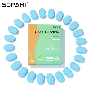 SOPAMI 12-Pack Floor Cleaning Tablets - Lemon Fragrance, Eco-Safe & Eliminates Tough Floor Odors