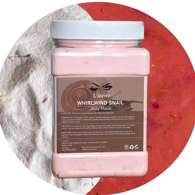 Snail Mucin Jelly Mask Powder with Mixing Bowl & Tools Set, Facial Mask for Spa Use, All Skin Types