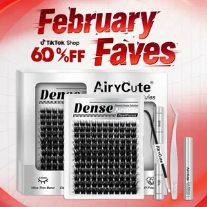 Dense | AiryCute Perfect Density Lashes | Beyond Just "Thick" | Bold Dramatic Look | Ultra-Dense, Waterproof, Long-Lasting, Featherlight Weight for All-Day Comfort | Beginner-Friendly Lashes for a Flawless, Voluminous Look | Trendy & Must-Have Clusters