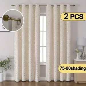 2pcs High-End Velvet Curtains, Simple Style with Geometric Lines Pattern, Soft Fabric Light Blocking, Suitable for Bedroom Living Room Study, Home Decoration Curtain
