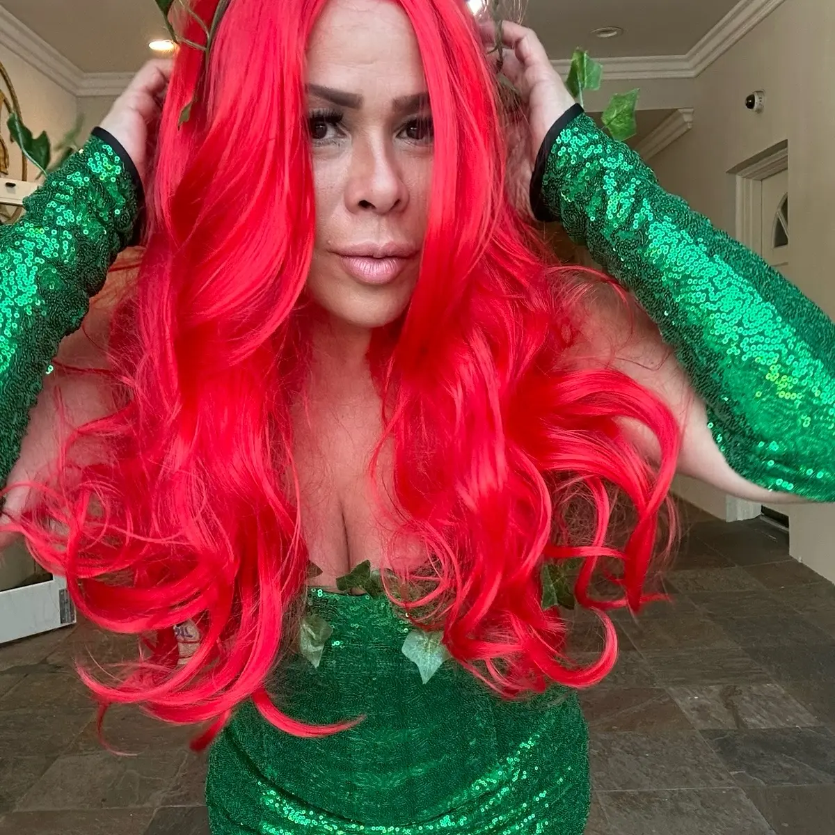 Synthetic Full Machine Wig - Poison Ivy Costume Wig
