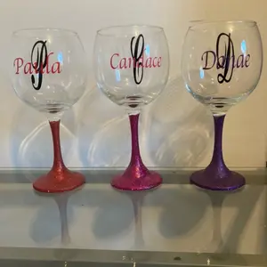 Personalized Wine Glasses - Drinkware for Special Occasions tumbler custom wineglasses viral glass cups glitter wineglass red mom mug gift bridesmaid gift drinking glass friend gift wine glass stylish drinkware letter pattern drinkware gift woman