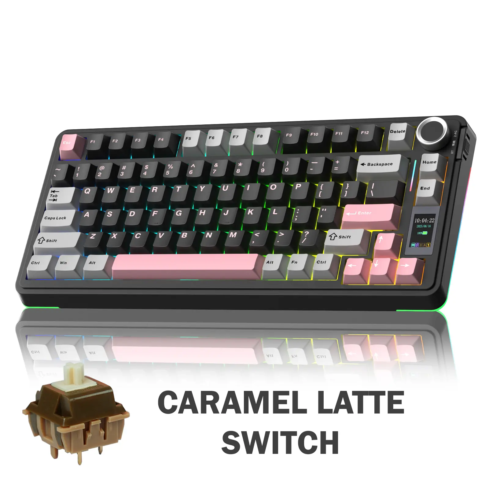Caramel Latte Switch- Black&Grey&Pink
