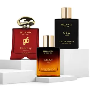 BellaVita Luxury The Signature Power Trio Mood Collection Fantasy CEO Man and GOAT Premium Long Lasting Eau De Parfum EDP Woody Fresh and Musky Fragrances Vegan and Cruelty Free