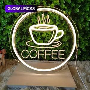 Coffee Cup Design Neon Sign, USB Powered 3D Coffee Cup Neon Light, Decorative Neon Sign for Home Coffee Shop Bar Office