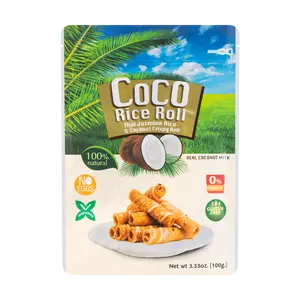 COCO Crispy Coconut Rolls Original Flavor 100g - Authentic Thai Snack, Crunchy & Sweet
