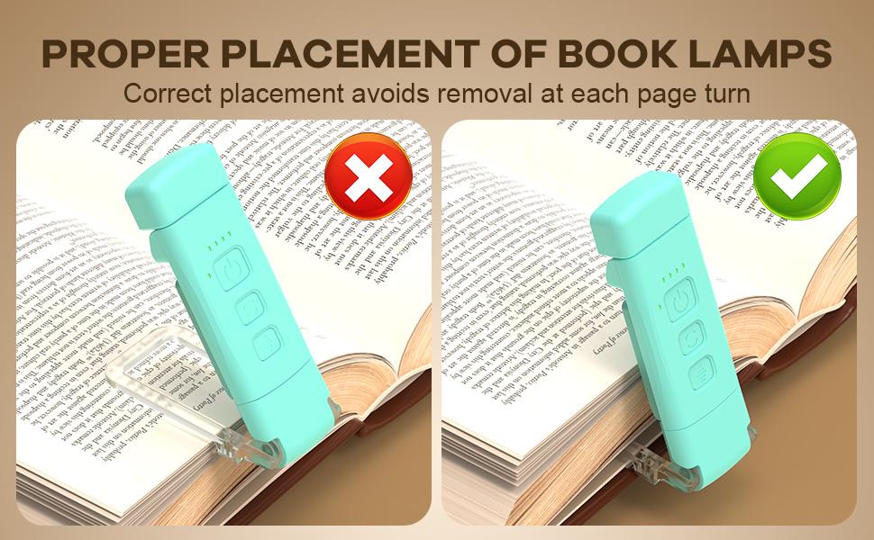 BIAT Rechargeable Book Lights for Reading At Night, Portable Reading Lights for Books in Bed, Reading Lamp with Timer, Clip-on Led Bookmark Light with 3 Amber Colors & 5 Brightness, Gifts for Book Lovers