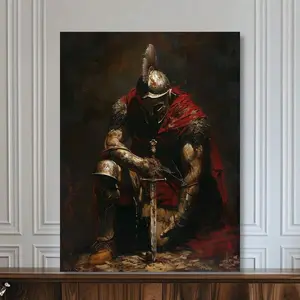 1pc Canvas Art Print,Ancient Roman Warrior ,Wood Framed (1) Thickness 2.5 Cm/ 1 Inch-Home Decoration For All Occasions,Ideal New Year, Valentine's Day,Tksgiving,Easter,Christmas Gift,Room Decoration Aesthetic,Wall Decoration Art,Perfect Gift,Autumn And Wi