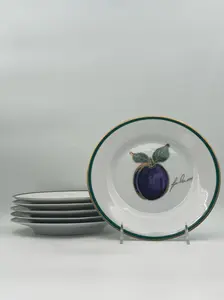 Crate And Barrel Set Of Six Fruit Plates