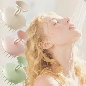 New suction cup silicone shampoo comb hanging suction dual-purpose shampoo brush magic tool massage clean scalp itching shampoo brush