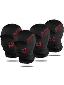 Black Pullover Hats Smiling Face Printing Funny Face Mask for Men and Women, Elastic Breathable All-season for Outdoor Sports Dustproof Sun Hat Sun Visor Cap, Breathable Face Cover
