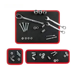 Flexible Magnetic Tool Holder Mat for Bolt Screw Wrenches Collapsible Telescoping Magnetic Pickup Tray for Easy Access,Garage Workshop,Scratchproof PVC Surface with Non-Slip Grip |   Auto Repair,Toolbox Organizer for Mechanics & DIY