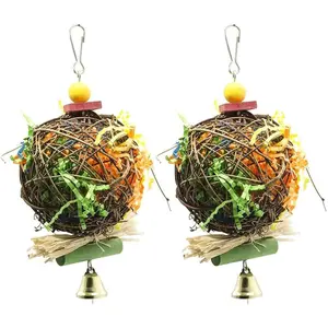 2 Pack Bird Chewing Toys  Shredder Parrot Cage Shredder Hanging  for Cockatiel Conure
