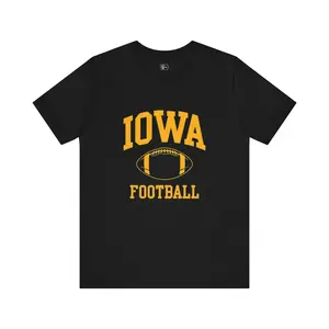 Iowa Football Tee Crewneck Short Top Shortsleeve Unisex Cotton Tshirt