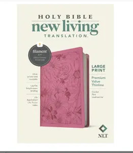 NLT Large Print Premium Value Thinline Bible, Filament-Enabled Edition (LeatherLike, Garden Pink) Imitation Leather – Large Print, November 9, 2021