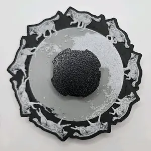 3D Printed Zoetrope - Wolf Running Across Moon Animation Spinner (Animation only viewable through methods in description)