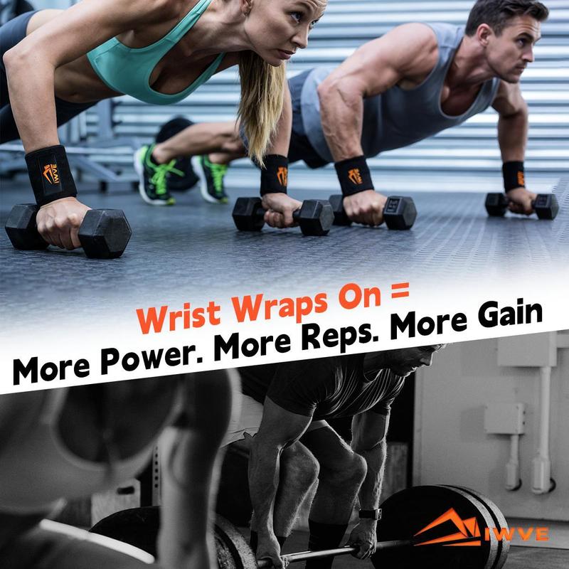 IWVE19 Weightlifting Wrist Wraps 19" IPF Approved Heavy Duty Thumb Loop Professional Quality Support for Powerlifting Strength Training Fitness Accessories