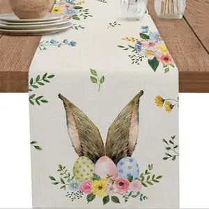 1pc,Easter Bunny Ears Table Decoration, Happy Easter Rabbit Ears Spring Festival Kitchen Decor, Indoor Outdoor Family Gathering Ornament