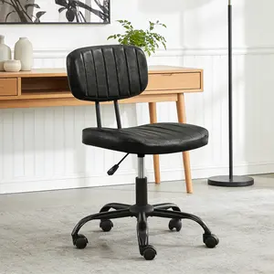 Criss Cross Chair Small Office Desk Chair-Adjustable Rolling Swivel Task Chair with Comfortable Lumbar Support, Height, Armless Design, Ideal for Adults & Students, Bedroom, Home, Vanity Chair
