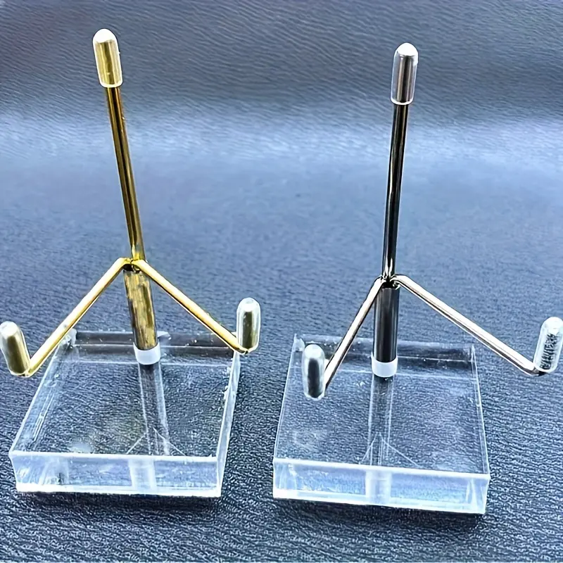 4 Pieces Mineral Specimen Stone Support Holder Bases Multifunctional Acrylic Holder Base For DIY Jewelry Display Stones Golden Silvery Square Shape Acrylic Bottom Base Organiser Racks