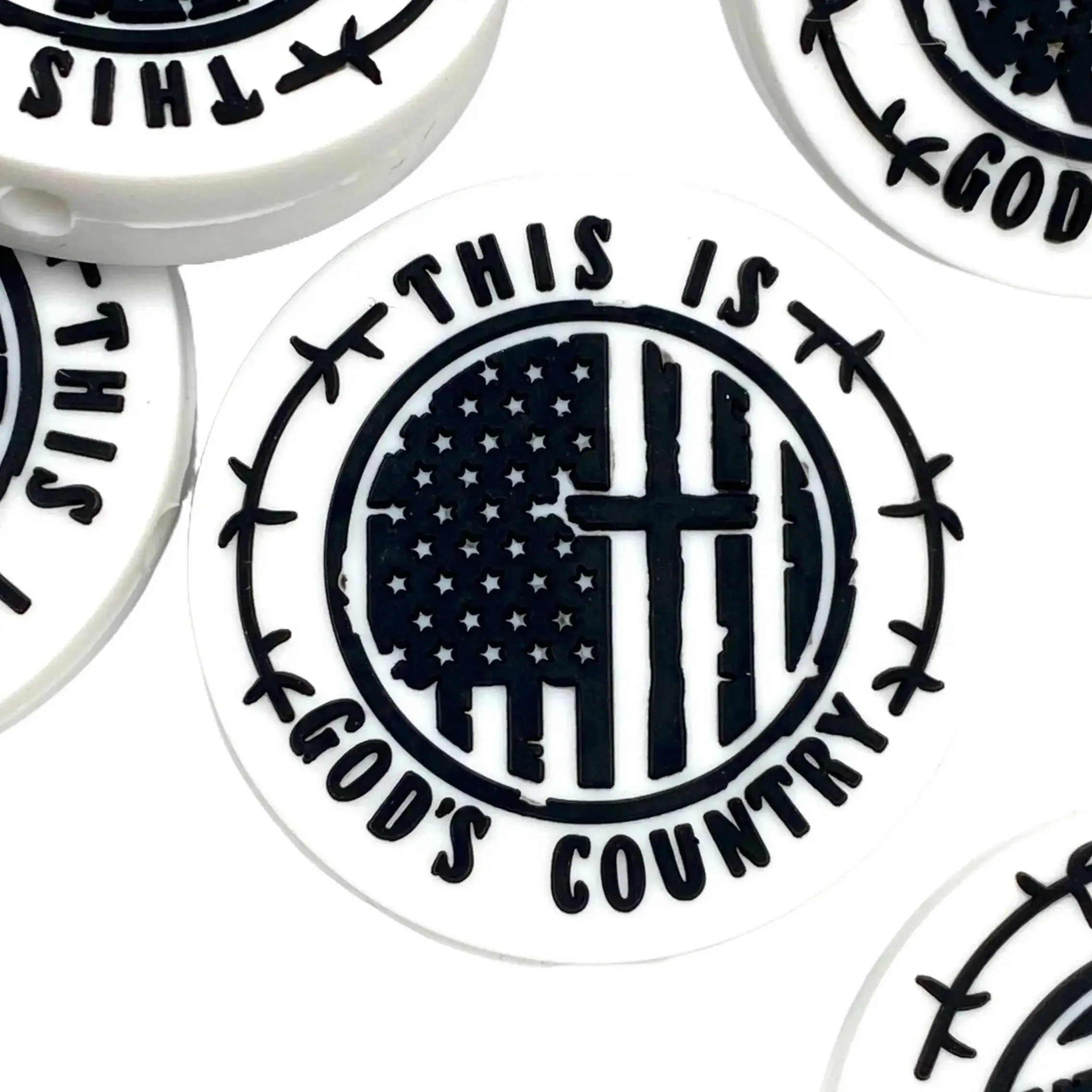 1pc This Is God's Country Focal Beads - Faith Bead | God & American Flag Crafting & Beading DIY