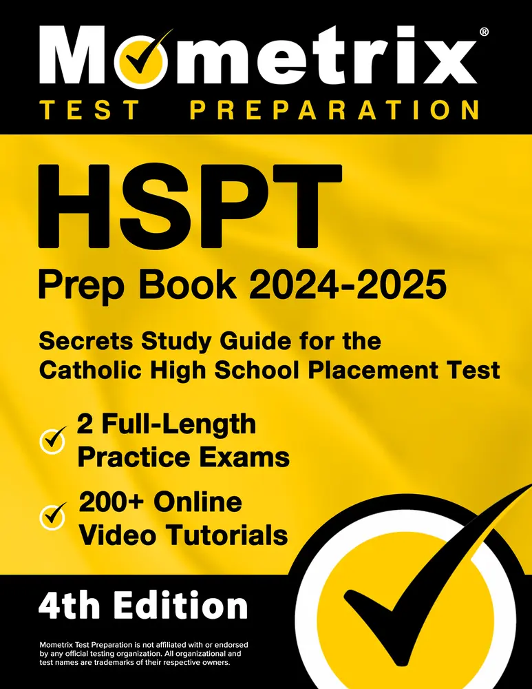 USED Book - HSPT Prep Book 2024-2025 - 2 Full-Length Practice Exams, 200+ Online Video Tutorials, Secrets Study Guide for the Catholic High School Placement Test: by Bowling, Matthew (Paperback) - english