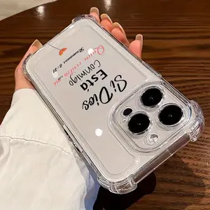 Spanish Bible Verse Clear TPU Phone Case Romans 8:31 Shockproof for iPhone 17/16/15/14/13/12 Pro/Plus/Pro Max/Air Flower Transparent Protective Cover