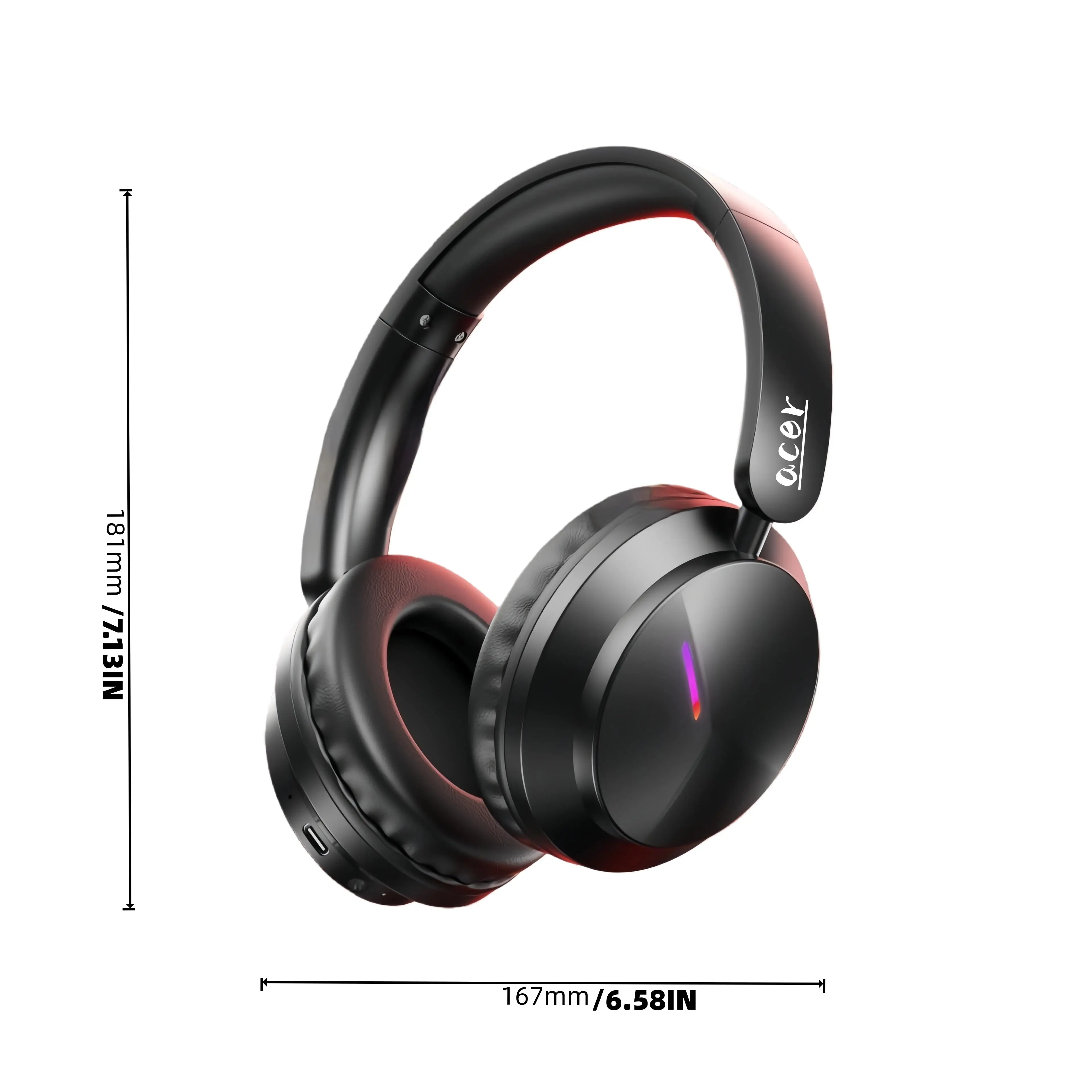 2026 Acer HOR 666 Bluetooth Headphones Wireless Over Ear, Up to 65 Hours Playtime, Hi-Fi Stereo Audio, Lightweight Foldable Design with Mic