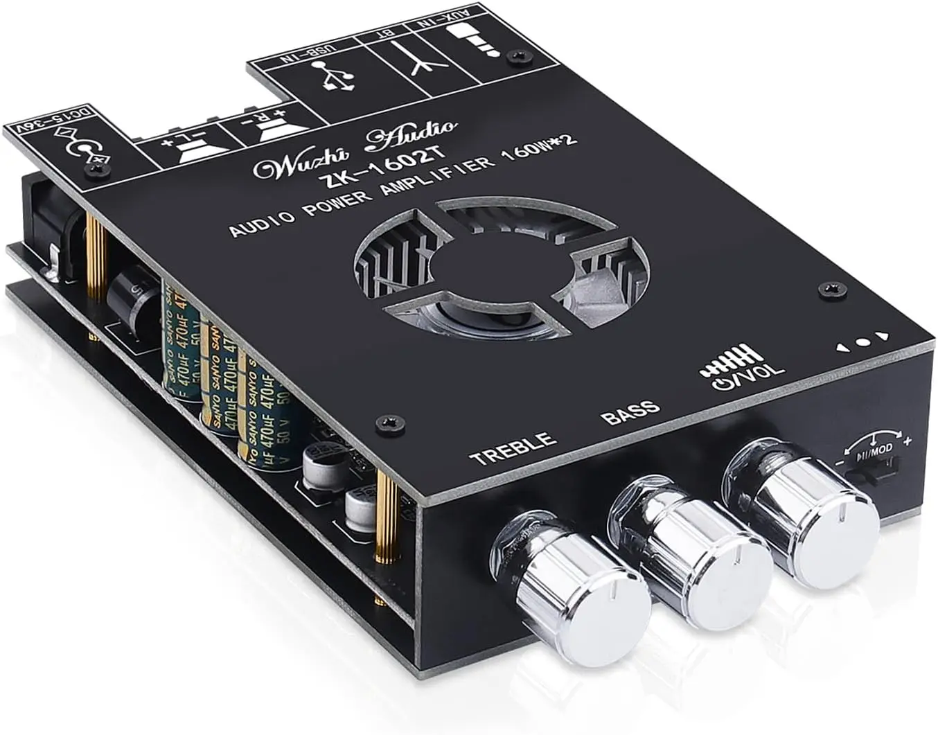 Audio Amplifier Board, ZK-1602T Bluetooth 5.0 Power Amp for Home
