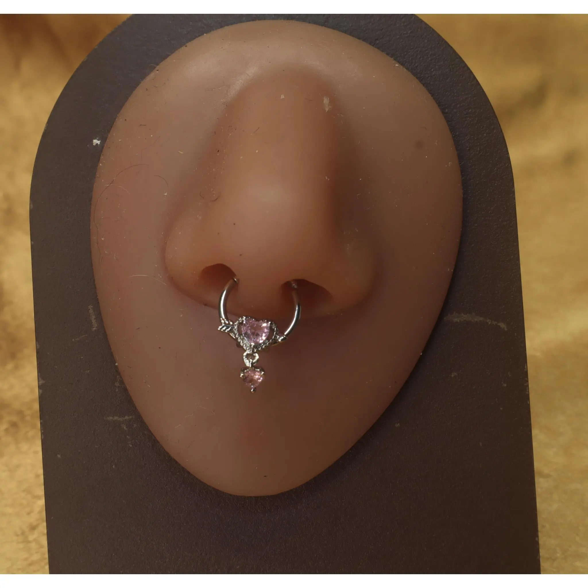 Heartfelt Charms Silver Heart Shaped Septum Dangle Heart
