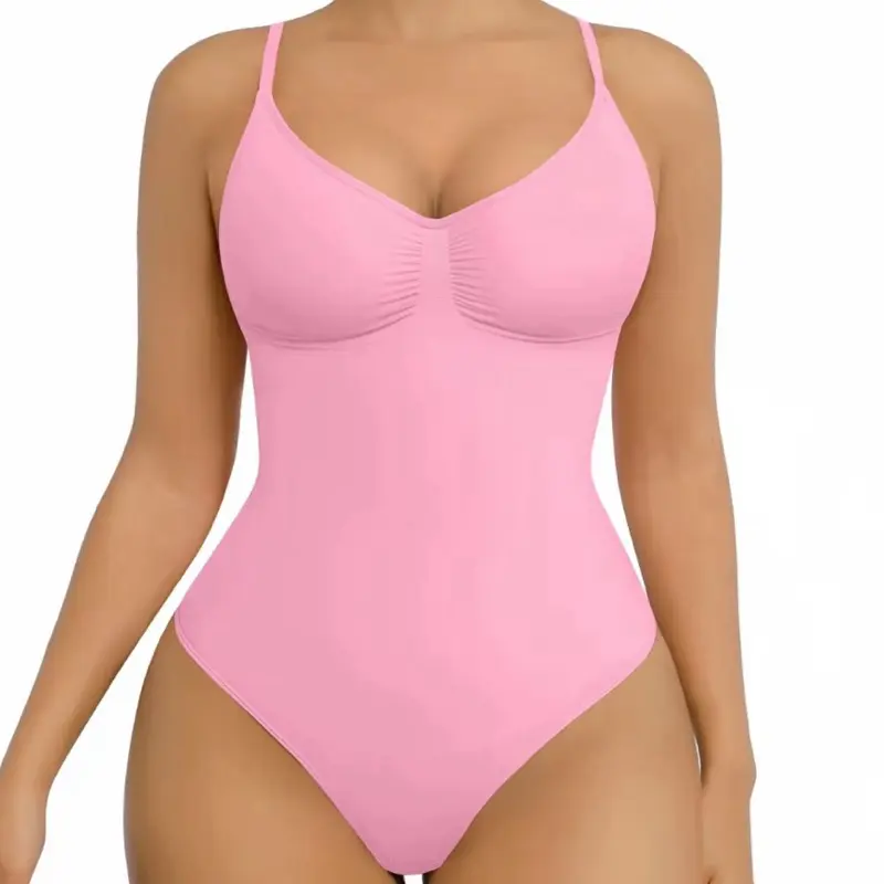 FeelinGirl Womenswear Seamless Covered Bust Thong Bodysuit - Fit, Comfortable, Slimming, Breathable, Body-Hugging Jumpsuit Top