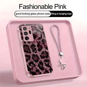 Suitable for [Galaxy Note20 Ultra 5g] high-end women's phone case，a beautiful four-leaf clover lanyard is included🥰,simple yet sophisticated leopard print design, affordable price, available in multiple colors YM99