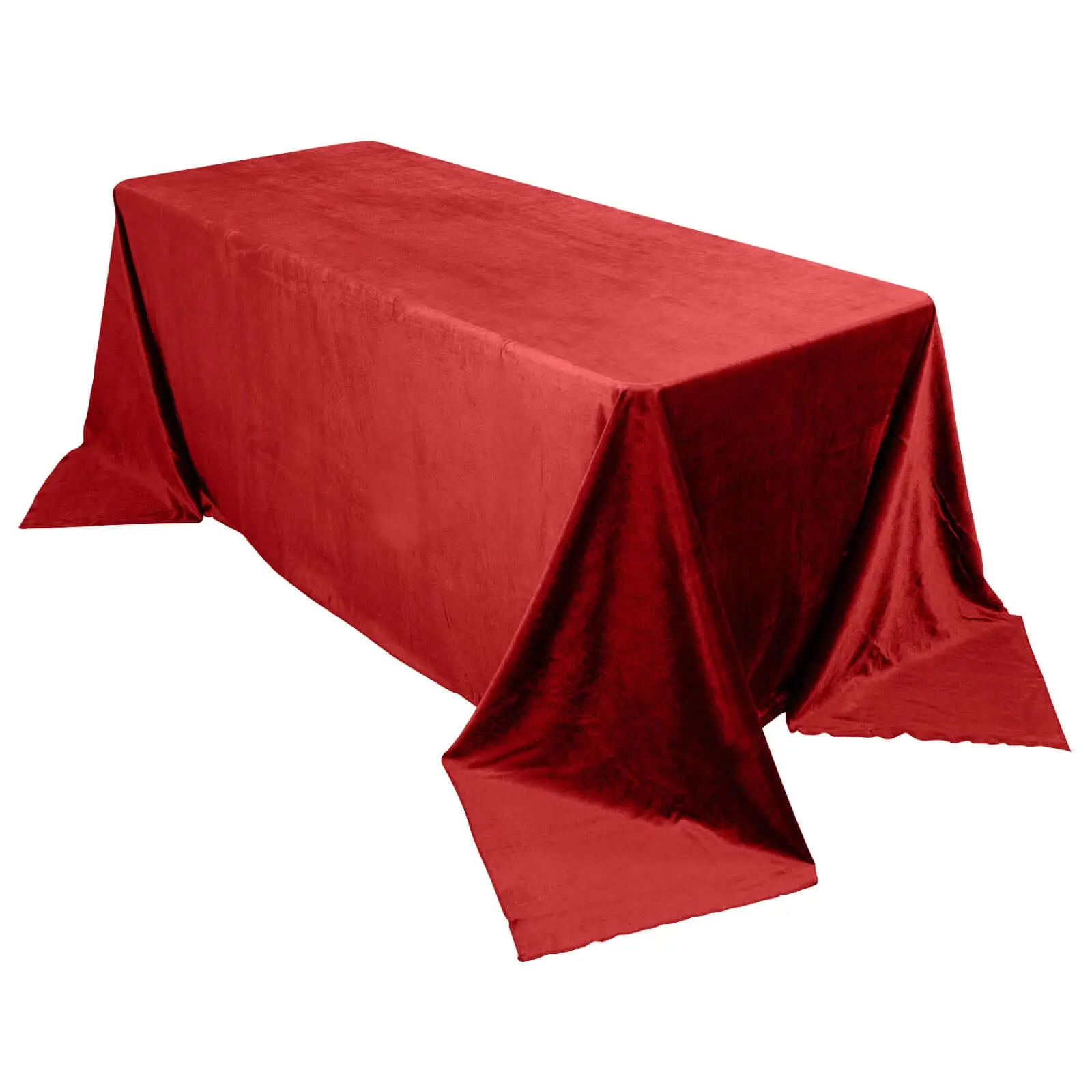 Premium Velvet 90"x132" Rectangle Tablecloth Red - Reusable Soft & Seamless Table Cover