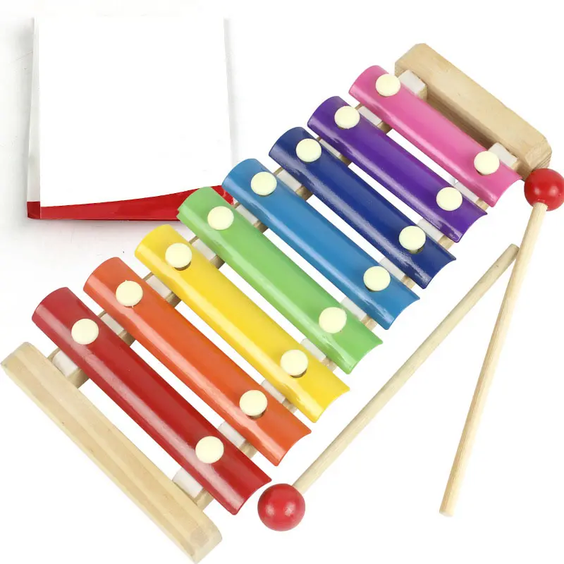 Wooden Eight-Tone Hand Knock Piano Toy for Babies & Toddlers, Early Education Musical Instrument, Safe Wooden Kids Percussion Toy Xylophone, Percussion Musical Instruments