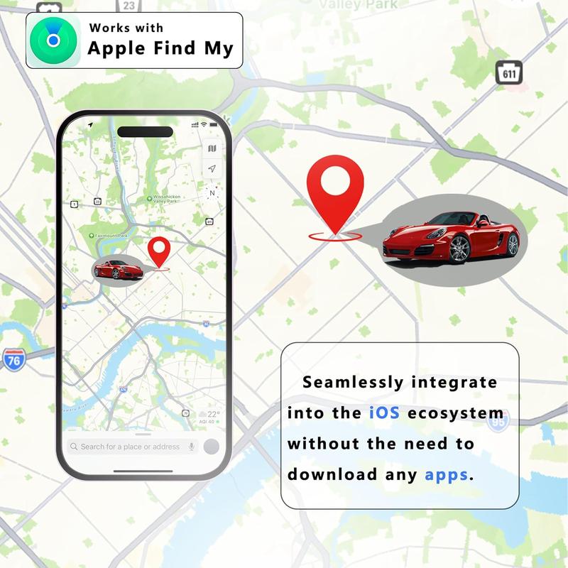 GPS Tracker for Vehicles - Car Tracker Device Hidden for Vehicles, Real-Time Mini Tracker Device for Vehicles, No Monthly Fee Subscription No SIM Card Required(Available for Android and iOS) (Black)