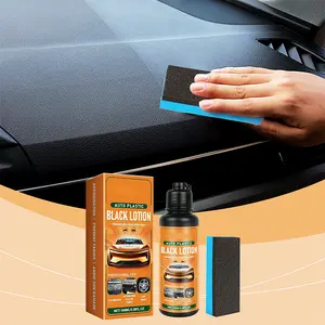 Faded Car Plastic & Trim Restorer for Dashboardand Tires - UV Blocking Black Renewal Lotion to Prevent Cracking and Sun Damage