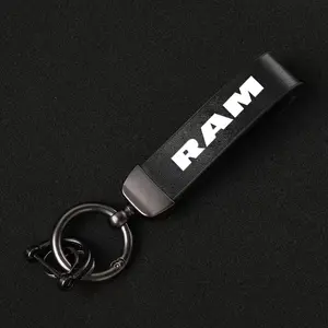 Metal Key Chain Auto Vintage Leather Keyring, Accessories for Dodge Durango RAM 1500 Charger Caliber Journey Demon Nitro Challenger