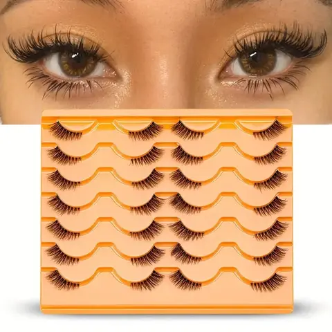 14 Pairs Half-Eye Lashes, Wispy Lashes, Natural Look for Everyday Makeup, Enhance Your Look Instantly, Reusable, Perfect for Daily Use, Eyelash