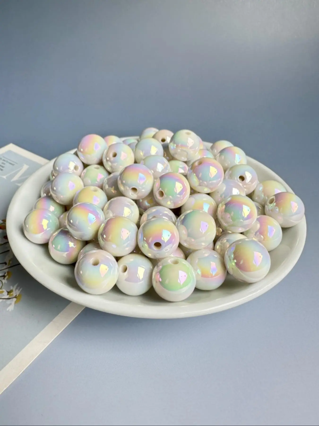 16mm Resin Bead, Loose Beads for Necklace Bracelet DIY Jewelry Silicone Accessory Kit, Jewelry Making Accessories, Beads Set, Handmade Crafts Supplies