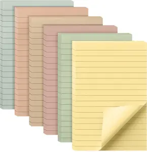 Mr. Pen- Lined Sticky Notes 4x6, 6 Pads, 45 Sheet/Pads, Vintage Colors, Colorful Sticky Notes with Lines, Sticky Note Pads, Mr Pen Sticky Notes, Stocky Notes for Bible Journaling