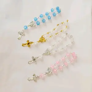 Small Rosaries Plastic Synthetic - 2 Inches - Ideal for Parties, Baptisms, Weddings, Communions and Funerals