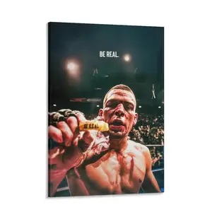 Nate Diaz UFC Fighter MMA Poster, Home Decor, Room Decor, Vintage Retro Print, POSTER UN MMA Nate Conor Mcgregor
