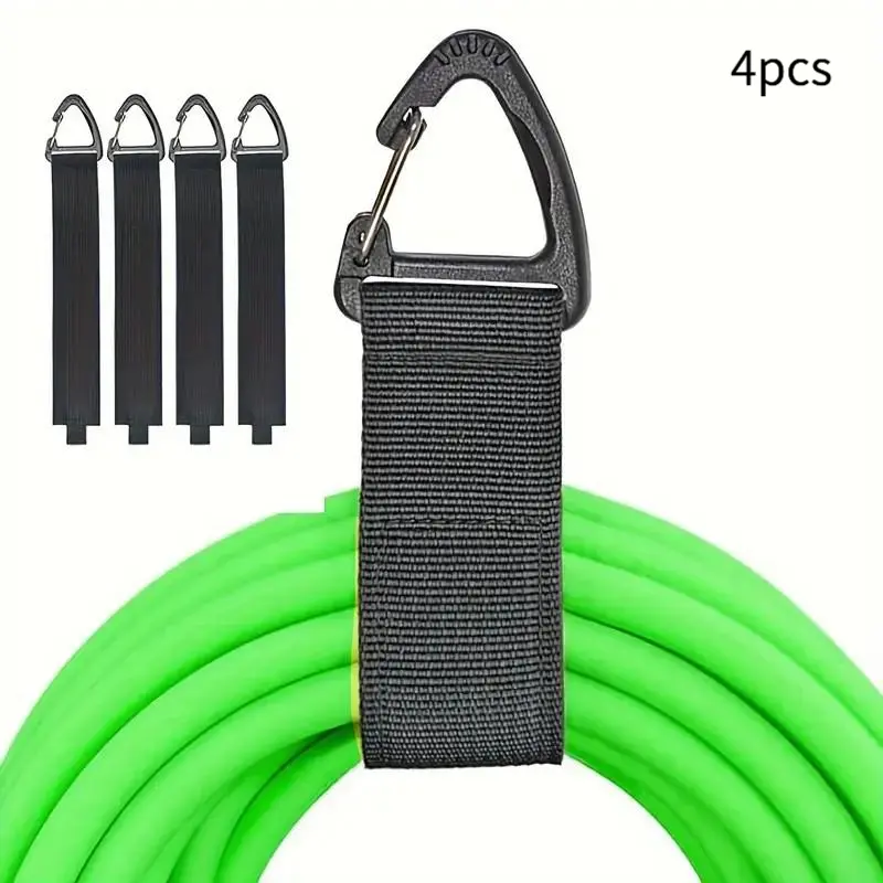 4pcs Heavy-Duty Extension Cord Organizer Boxes with Included 100ft Black Hook-and-Loop Cable Storage Straps, Durable Nylon Wire Wraps for Garage, Home Desk Organizer Accessory (Computers & Office Use)