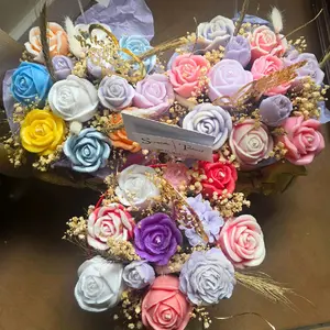 Large Candle Flower Arrangement Gift or Decor