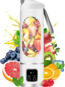 Portable Blender Personal Electric USB | 500ml Portable Juicer for Shakes and Smoothies | Small Blender for Mixing | Compact Convenient Versatile Kitchen Small Appliance for Home (White)