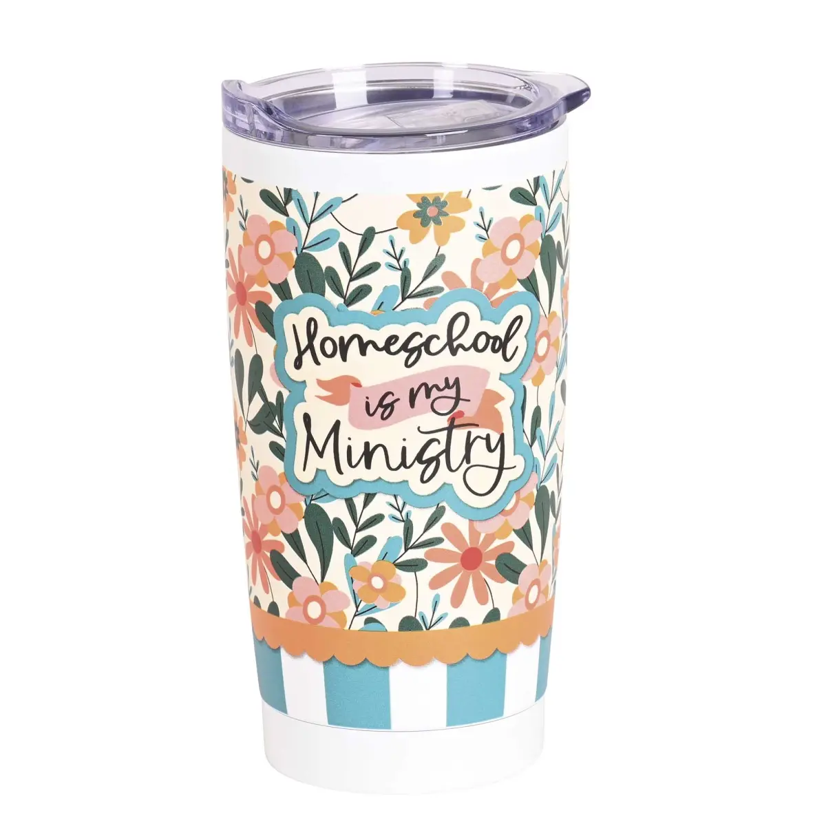 Dicksons SSTUMW-179 Portable Vacuum Flask Tumbler - White, with Cover and Lid, Ideal for Homeschool Ministry Drink Use